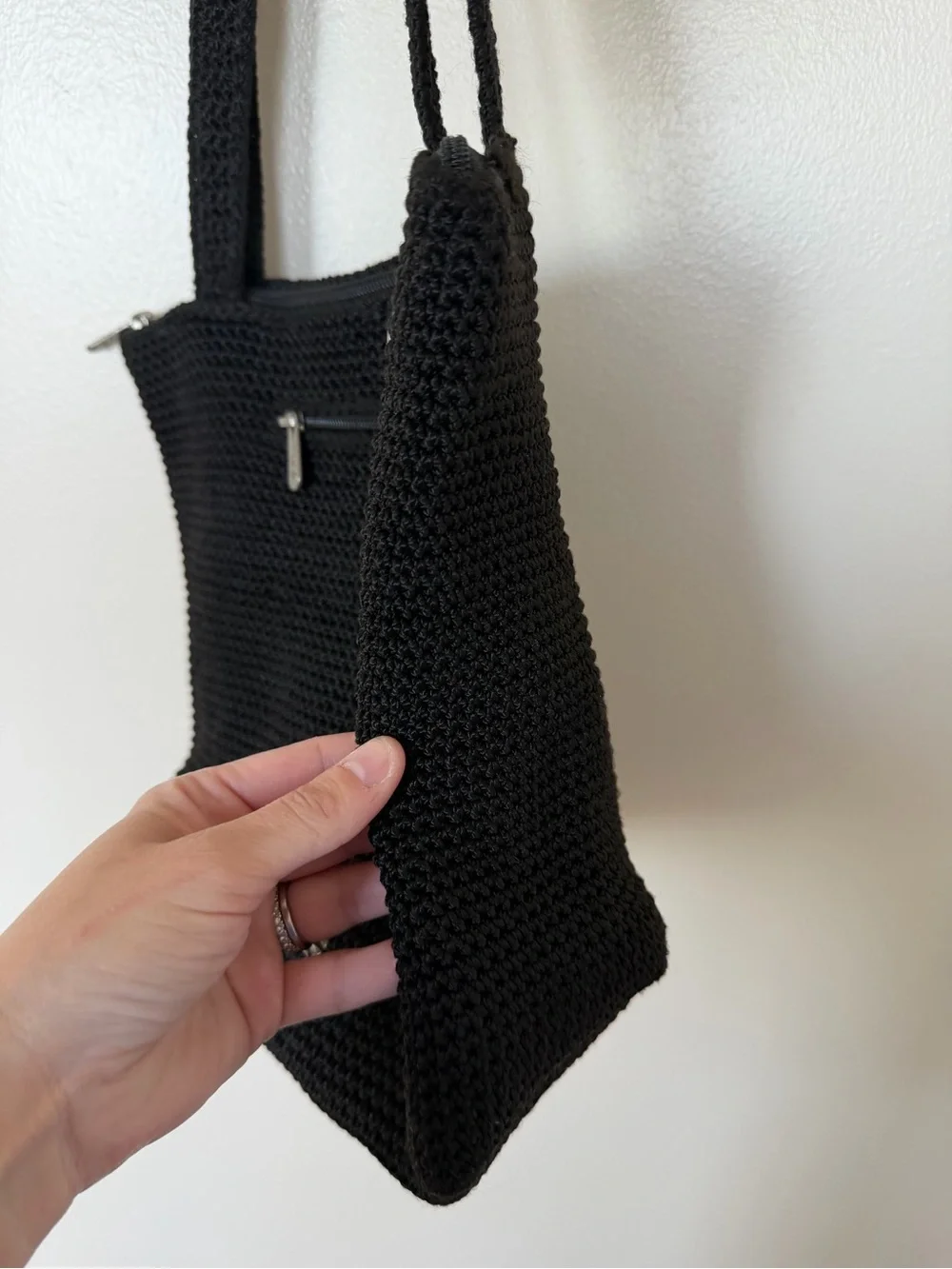 THE SAK Black Knit Shoulder Bag